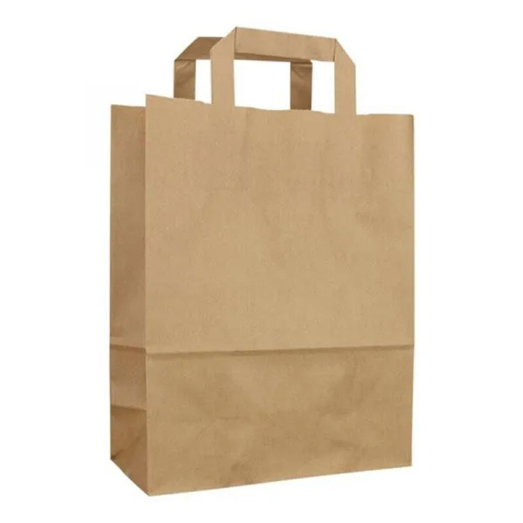 Kraft -paperipussi litteällä paperikahvalla